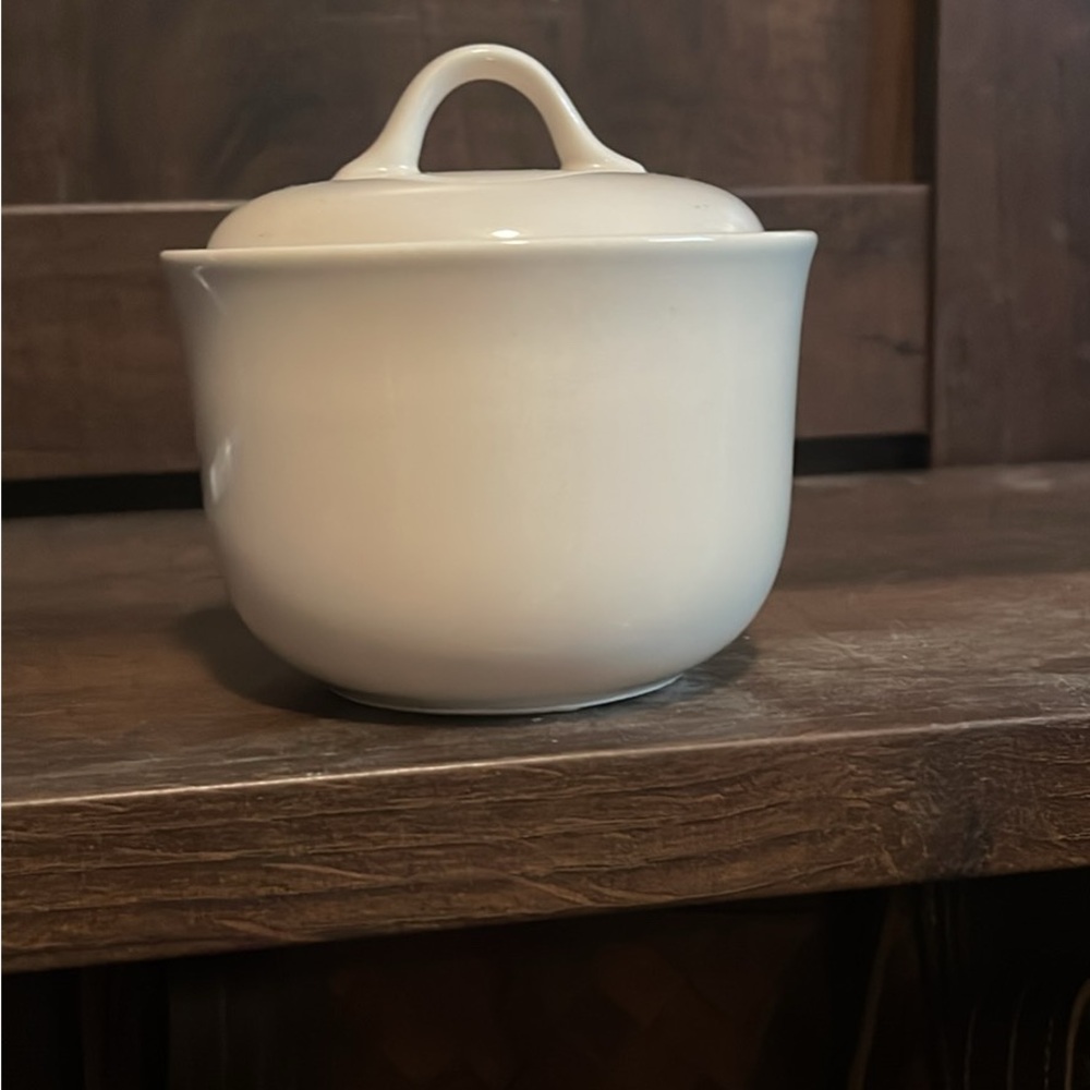 Elegant Cream Ceramic Sugar Bowl